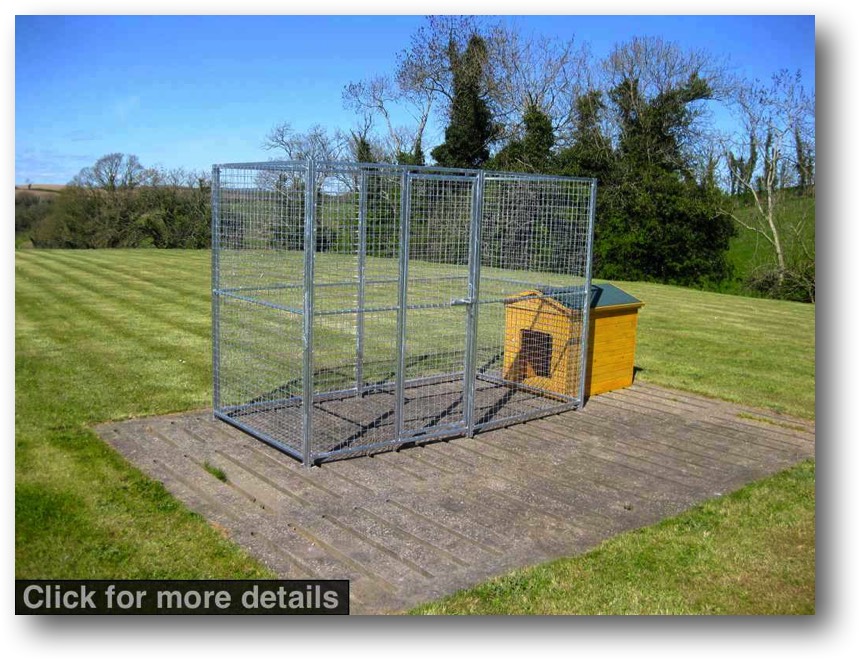 Small Dog Run Pack. Finished size 2.5m x 1.25m (approx. 8ft x 4ft). Height 1.8m (6ft.). *Kennel not included. Sturdy construction using 25x25mm box section framing covered with 50x50x3mm weldmesh. Hot dip galvanised for lifetime rust protection. Bottom of panels are raised off the ground to stop bacterial growth and to ease cleaning. Comes complete with gate and all bolts.  Can be easily erected in around 30 minutes with no special tools or skills required.